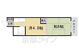 グランディール嵯峨 3階2Kの間取り