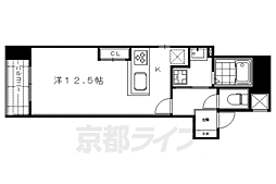 ＣＡＬＭ高倉通 4階ワンルームの間取り