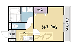 JR東海道・山陽本線 京都駅 徒歩7分の賃貸マンション 2階1Kの間取り