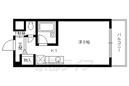 パインフィールド上賀茂 2階1Kの間取り