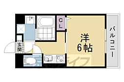 京都市北区大宮東小野堀町アパート 1Kの間取図画像
