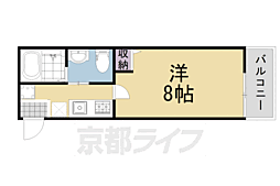 フラッティ千本下長者町 1Kの間取図画像