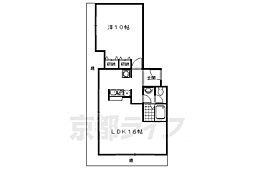 カーサグラン洛西 1LDKの間取図画像