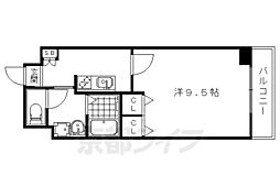 クオリカ太秦 1Kの間取図画像