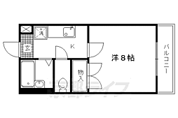 鏡石ハウス 1Kの間取図画像