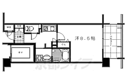 APEX京都御所西 1Kの間取図画像