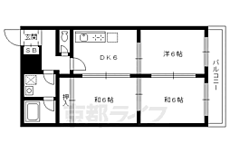 コンフォール北白川2 3DKの間取図画像