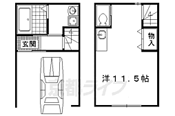 下鴨ゼファ松ヶ崎桜木町 ワンルームの間取図画像