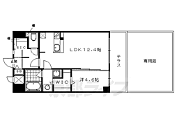 グランデュア京東一条 1LDKの間取図画像