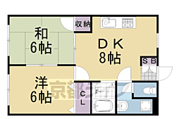 嵐山ショコラ 2DKの間取図画像