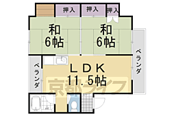 ヴィラ麻田 2LDKの間取図画像