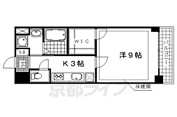 パティーナ太秦天神川 1Kの間取図画像