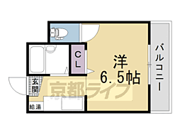 レインボーハイツ 1Kの間取図画像
