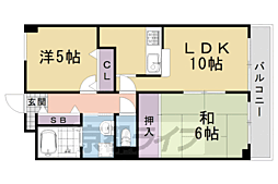 プルーリオン上桂 2LDKの間取図画像