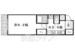 プリンセスコート・アイ 1Kの間取図画像