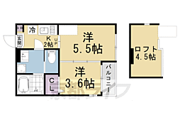 ハーモニーテラス音羽中芝町 2Kの間取図画像