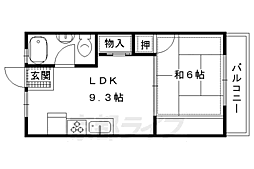 小池マンション南棟 1LDKの間取図画像