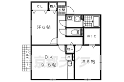 レークタウンE棟 2LDKの間取図画像