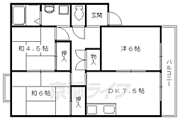 メゾン・ド・ポンヌフ 3DKの間取図画像