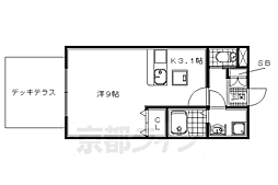 グランパルク 1Kの間取図画像