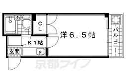 アクアコート 1Kの間取図画像