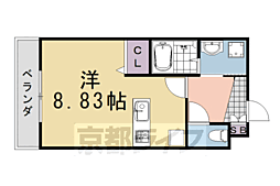 レジデンスAyu 1Kの間取図画像