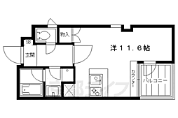 アーバネックス北大路 1Kの間取図画像