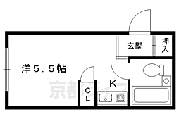 シャトレ花園 1Kの間取図画像