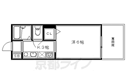セジュール冨井 1Kの間取図画像