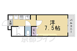 Requie紫竹 1Kの間取図画像