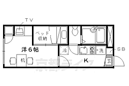 レオパレスウェルスten2 1Kの間取図画像