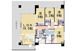 グランリソシエ烏丸御池 4LDKの間取図画像