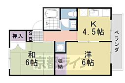 モンベール洛西 2DKの間取図画像