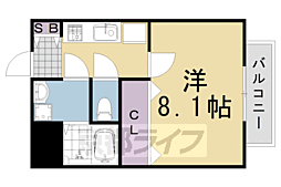 シャルレ1番館 1Kの間取図画像
