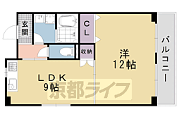 シャンドール東野 1LDKの間取図画像