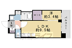 京都市南区東九条南石田町マンション 1LDKの間取図画像