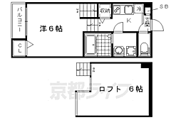 ハーモニーテラス醍醐新開 1Kの間取図画像