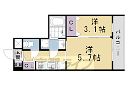 MJC京都EsTRUTH 2Kの間取図画像