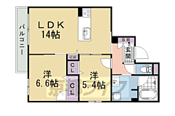 シャーメゾン ヒカリ 2LDKの間取図画像
