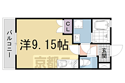 BRIDGE山科安朱 ワンルームの間取図画像