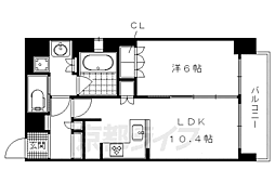 リーガル京都堀川中立売 1LDKの間取図画像