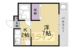 リバティーベルカノウ 1Kの間取図画像