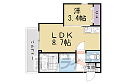 (仮称)ジーメゾン石田ルディア 1LDKの間取図画像