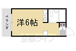 フロイデ東向日 1Kの間取図画像