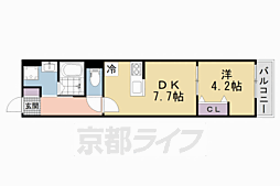 EIJU牧野駅前A 1DKの間取図画像