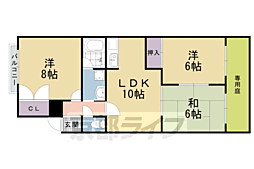 メゾンドール京の道 3LDKの間取図画像