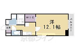 メゾンソレイユ友岡 1Kの間取図画像