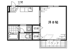 エラン大手筋 1Kの間取図画像