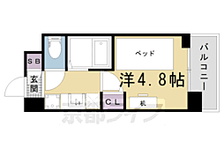 キャンパスヴィレッジ京都衣笠 ワンルームの間取図画像
