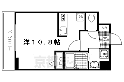 スワンズ京都大将軍 ワンルームの間取図画像